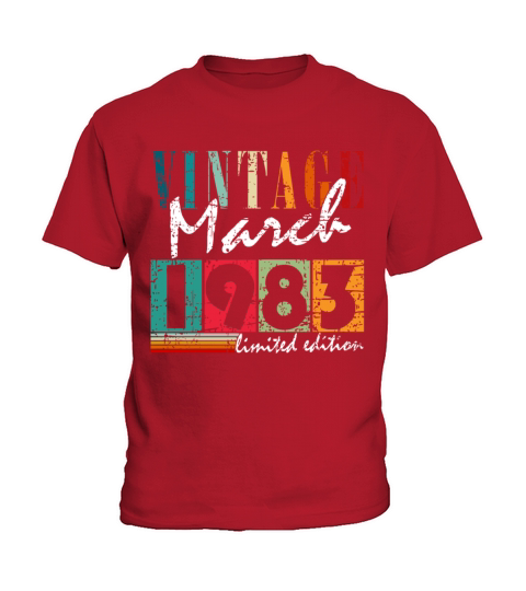 40th birthday man original march vintage 1983 Kids T-Shirt