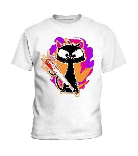 Halloween Retro Cat Vintage Cat Kids T-Shirt