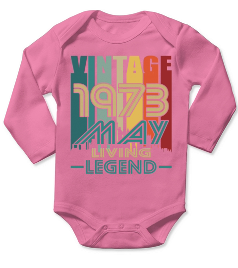 50th birthday may 1973 vintage 1973 Long Sleeve Baby One-Piece