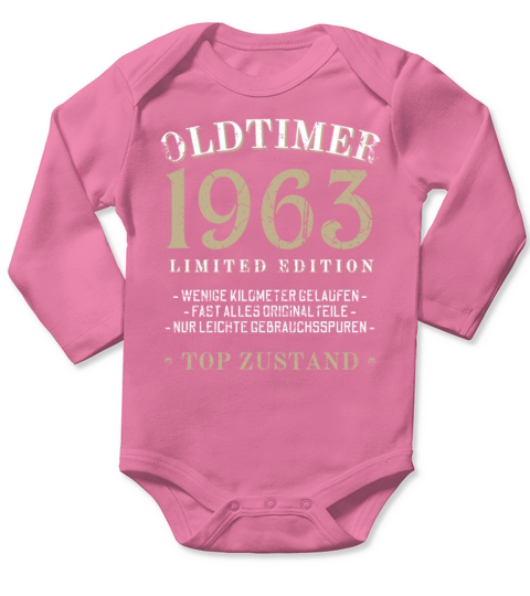 60th Birthday Vintage 1963 Long Sleeve Baby One-Piece