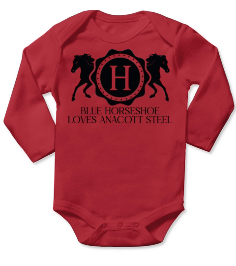 Blue horseshoe loves anacott steel Long Sleeve Baby One-Piece