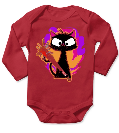 Halloween Retro Cat Vintage Cat Long Sleeve Baby One-Piece