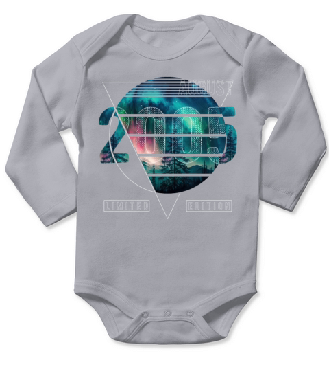 Limited Edition 2005 August Birthday Polar Lights Long Sleeve Baby One-Piece