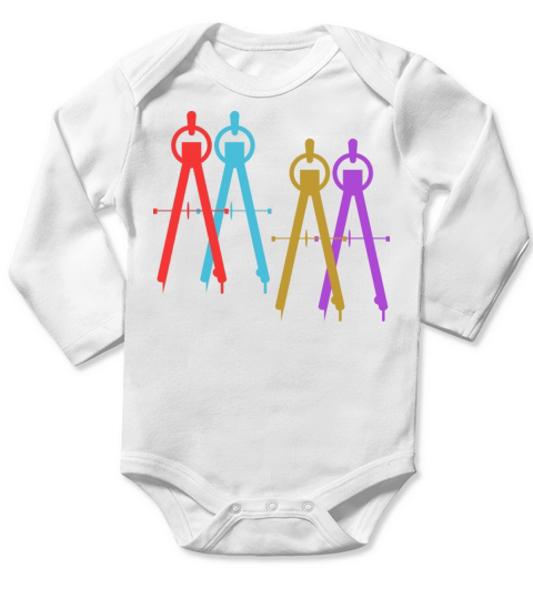 Vintage Retro Art Architect Architecture T Shirt Long Sleeve Baby One-Piece