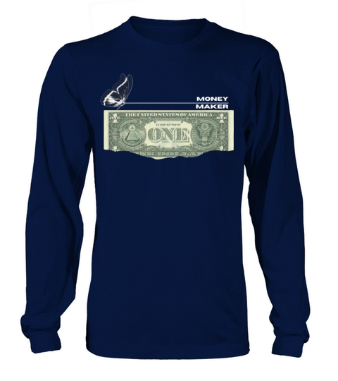 Black Vintage Money T Shirt Long sleeved Unisex