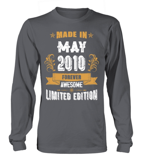 May 2010 Vintage Birthday Present Long sleeved Unisex