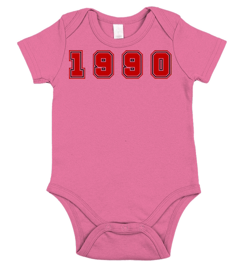 1990 Year Number Short Sleeve Baby One-Piece