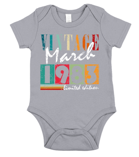 40th birthday man original march vintage 1983 Short Sleeve Baby One-Piece