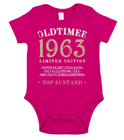 60th Birthday Vintage 1963 Short Sleeve Baby One-Piece