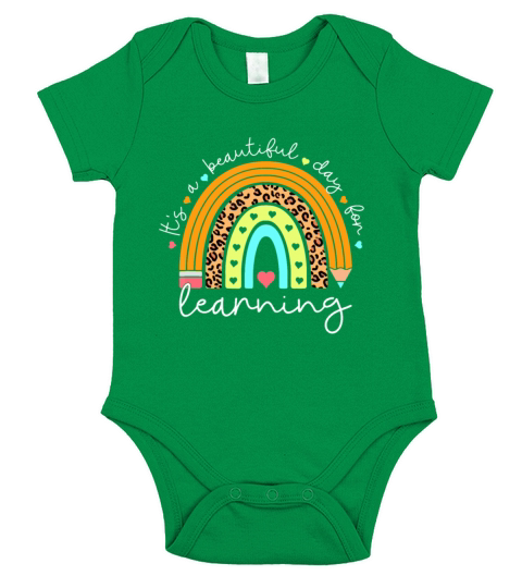 Its A Beautiful Day For Learning Rainbow Teacher Short Sleeve Baby One-Piece