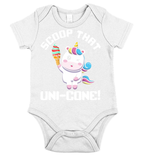Rainbow Cute Unicorn Ice Cream Lover Mythical Short Sleeve Baby One-Piece