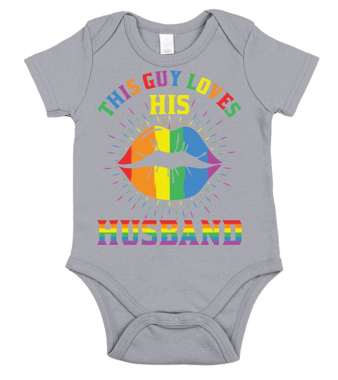 This Guy Loves His Husband LGBT or Gay Short Sleeve Baby One-Piece