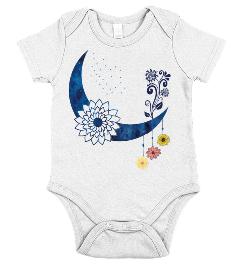 Wild Flower In The Moon Short Sleeve Baby One-Piece