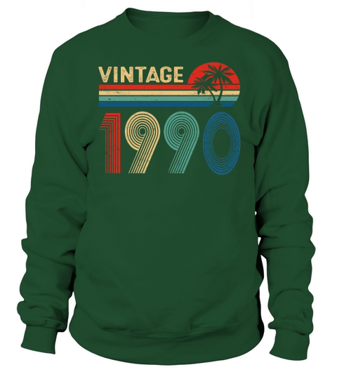 33 Year Old Men Women Vintage 1990 33rd Birthday Him Her Sweatshirt Unisex