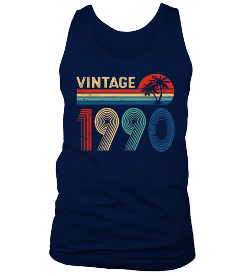 33 Year Old Men Women Vintage 1990 33rd Birthday Him Her Tank Top Unisex