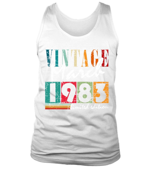 40th birthday man original march vintage 1983 Tank Top Unisex