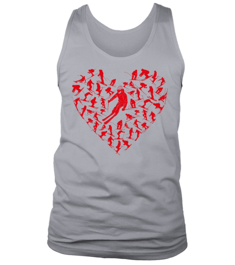 Heart Full Ski Winter Sport Lovers Valentine Gift Tank Top Unisex