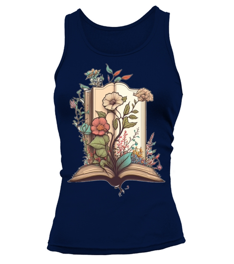 flowers growing from book vintage style Tank top Woman