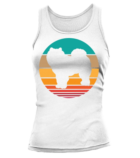 Retro Colorful Puppy Pet Chow Chow Dog Tank top Woman