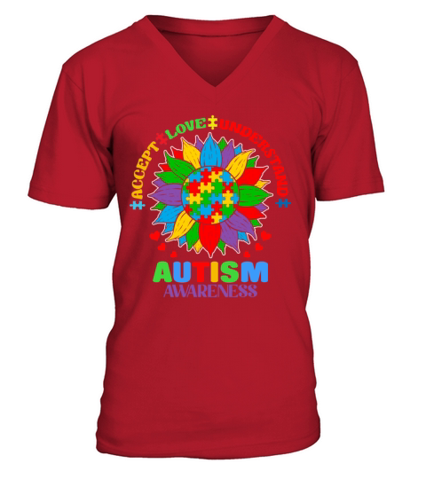 Autism Awareness Accept Love Understand Support V-Neck T-shirt