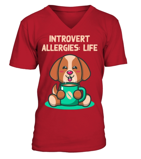 Introvert Allergies Funny Antisocial Humor Homebod V-Neck T-shirt