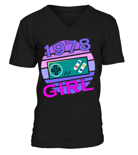 Level 45 Unlocked since 1978 Funny Gamer Girl V-Neck T-shirt
