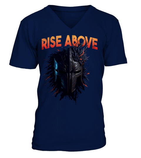 Rise Above Dark Warrior Helmet with Motivational V-Neck T-shirt