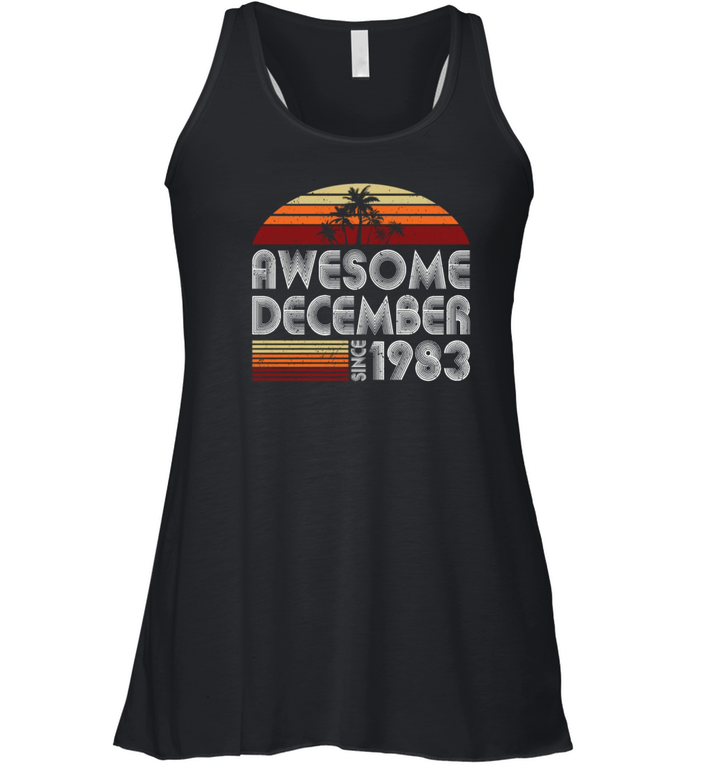 40th birthday december 1983 awesome since 1983 Women's Flowy Tank Top