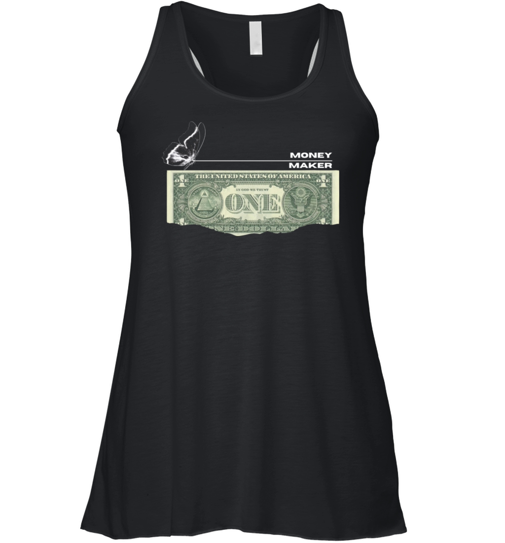 Black Vintage Money T Shirt Women's Flowy Tank Top