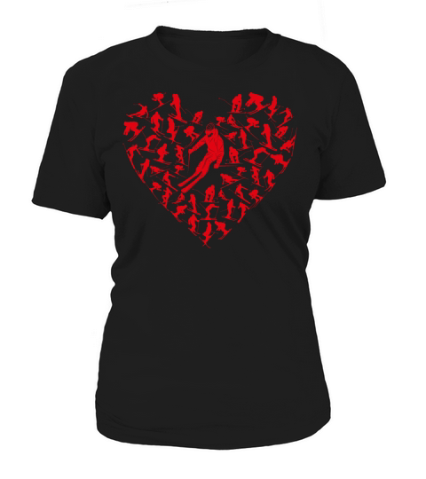 Heart Full Ski Winter Sport Lovers Valentine Gift Women's T-Shirt