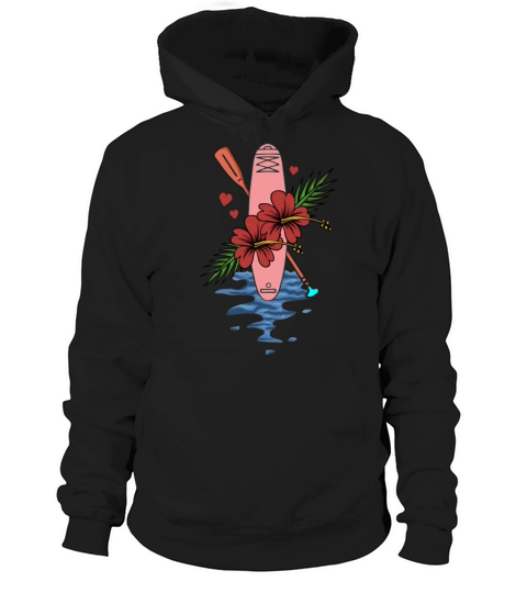 Stand Up Paddling Paddler And Dog Floral Art Hoodie Unisex