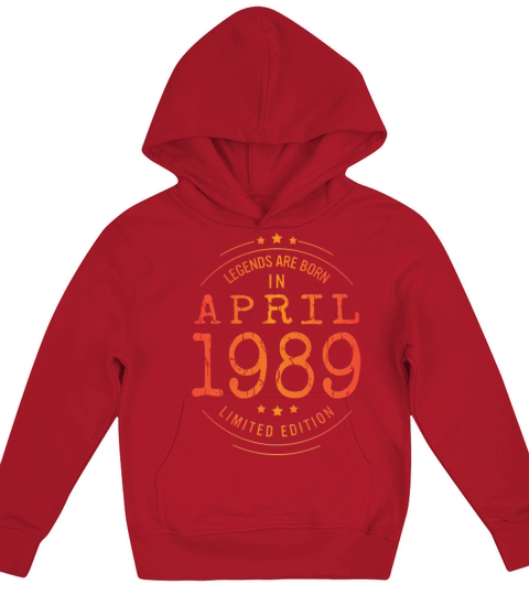 Birthday April 1989 Limited Edition Vintage Legend Kids Hoodie