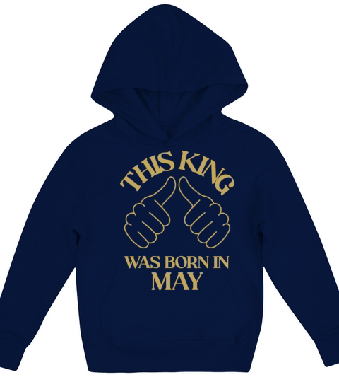 This king was born in May with hands apparel Kids Hoodie
