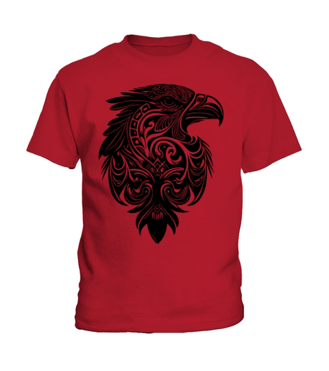 Eagle In Vintage Tribal Tattoo Feather Style Kids T-Shirt