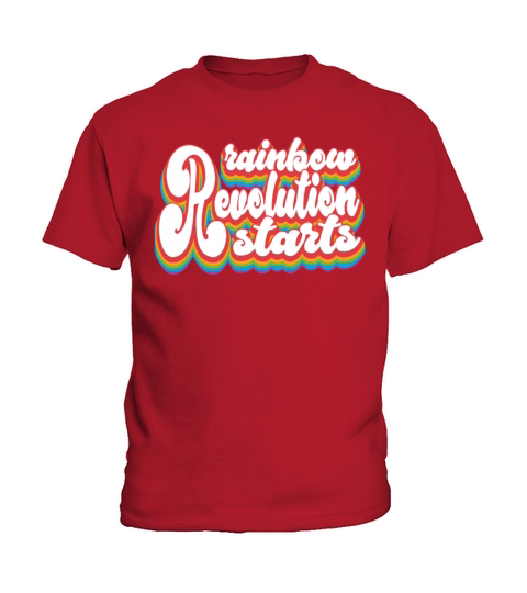 Rainbow Revolution Starts - Pride Month LGBTQ Kids T-Shirt