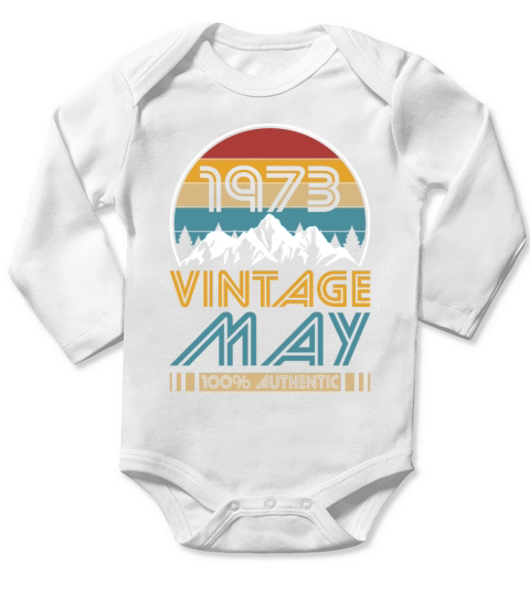 50th birthday may 1973 vintage 1973 Long Sleeve Baby One-Piece