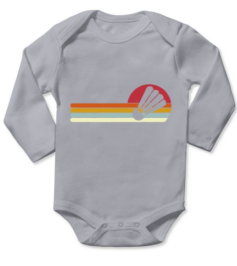 Badminton Shuttlecock Sunset Distressedbadminton l Long Sleeve Baby One-Piece