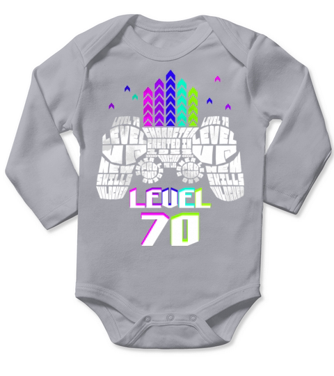 Geek Level 70 Unlocked 1953 70th Birthday Gamer Long Sleeve Baby One-Piece