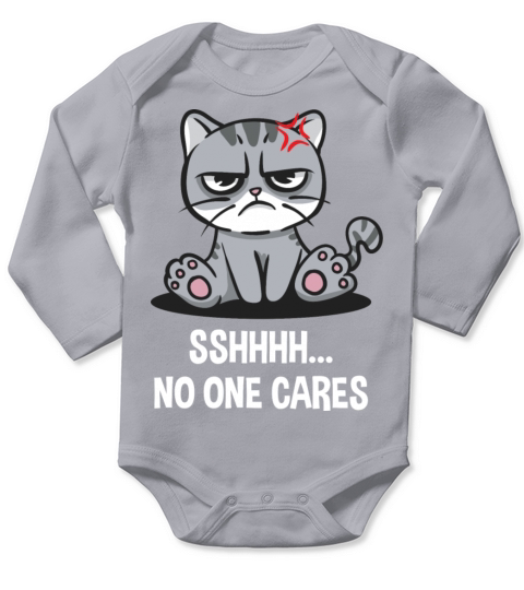 No One Cares Sarcastic Quote Sarcasm Funny Introve Long Sleeve Baby One-Piece