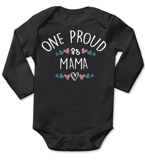 One Pround Mama Trans Pride Long Sleeve Baby One-Piece