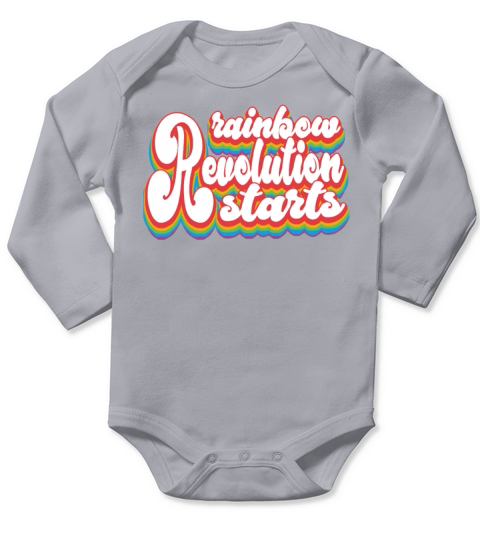Rainbow Revolution Starts - Pride Month LGBTQ Long Sleeve Baby One-Piece