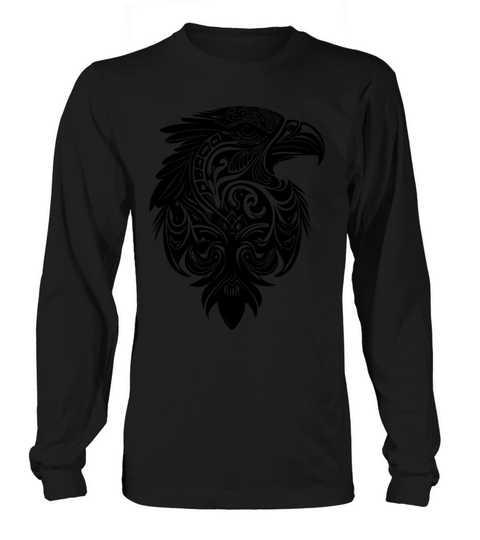 Eagle In Vintage Tribal Tattoo Feather Style Long sleeved Unisex