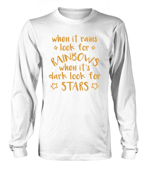Look for Rainbows - Quote - Stars - Night Long sleeved Unisex
