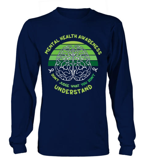 May Green Mental Health Awareness Month Brain Long sleeved Unisex