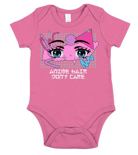 Anime Hair Dont Care Funny Manga Humor Japanese An Short Sleeve Baby One-Piece