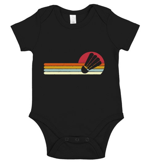 Badminton Shuttlecock Sunset Distressedbadminton l Short Sleeve Baby One-Piece