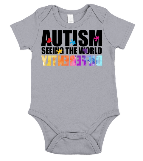 Cute Autism Seeing The World Differently Awareness Short Sleeve Baby One-Piece