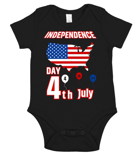 Independence Day 4th July Short Sleeve Baby One-Piece