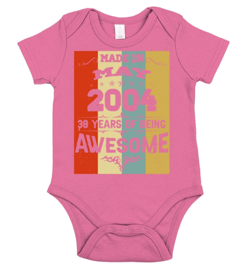 May 2004 Vintage Birthday Present Short Sleeve Baby One-Piece