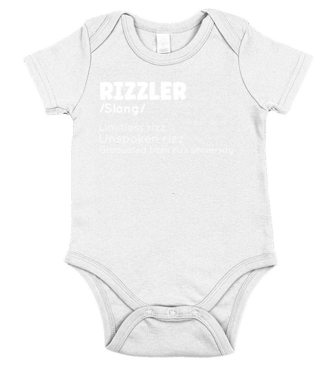 Rizzler Definition Funny Sarcastic Saying Quote Short Sleeve Baby One-Piece